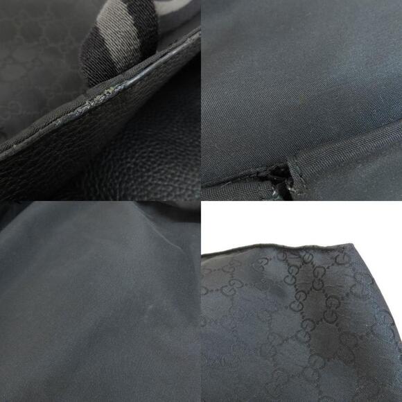 GUCCI Nylon Outlet Tote Bag 449177 GG Print Black Gold - Picture 8 of 11